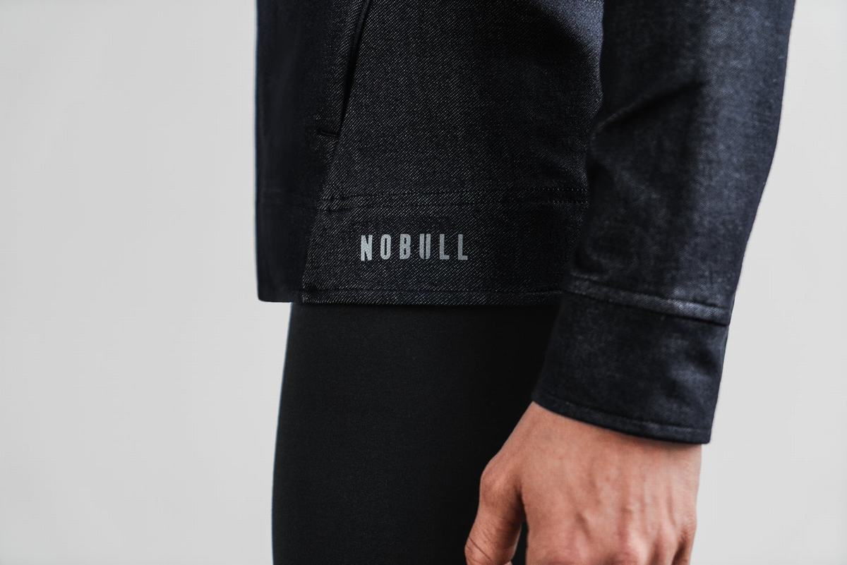 Nobull Twill Zip-up Women's Jackets Black | Australia (RT0428)